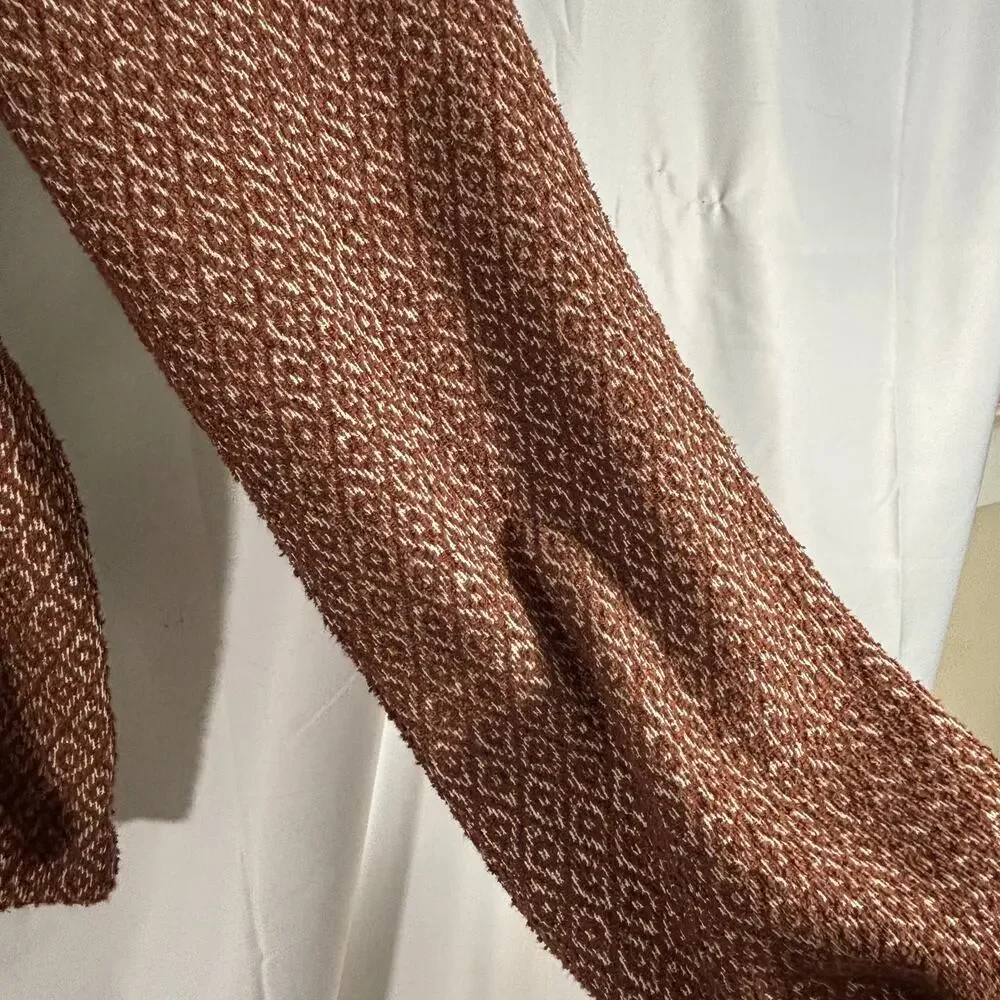 Madewell Jacquard Puff-Sleeve Crop Top Dark Merlot Size M